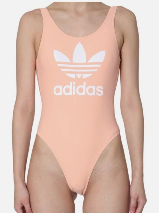 adidas Other - ADIDAS NEW Trefoil Logo One Piece Peachy Dusty Pink Swimsuit size small